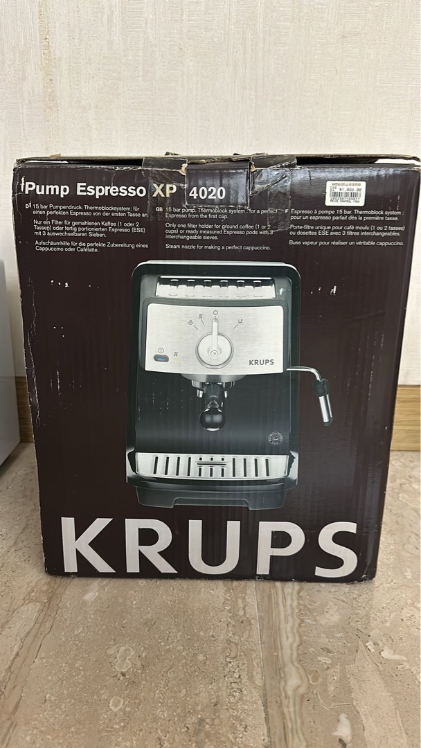 krups coffee machine 咖啡機 pump expresso XP 4020, 家庭電器, 廚房電器, 咖啡機及咖啡壺