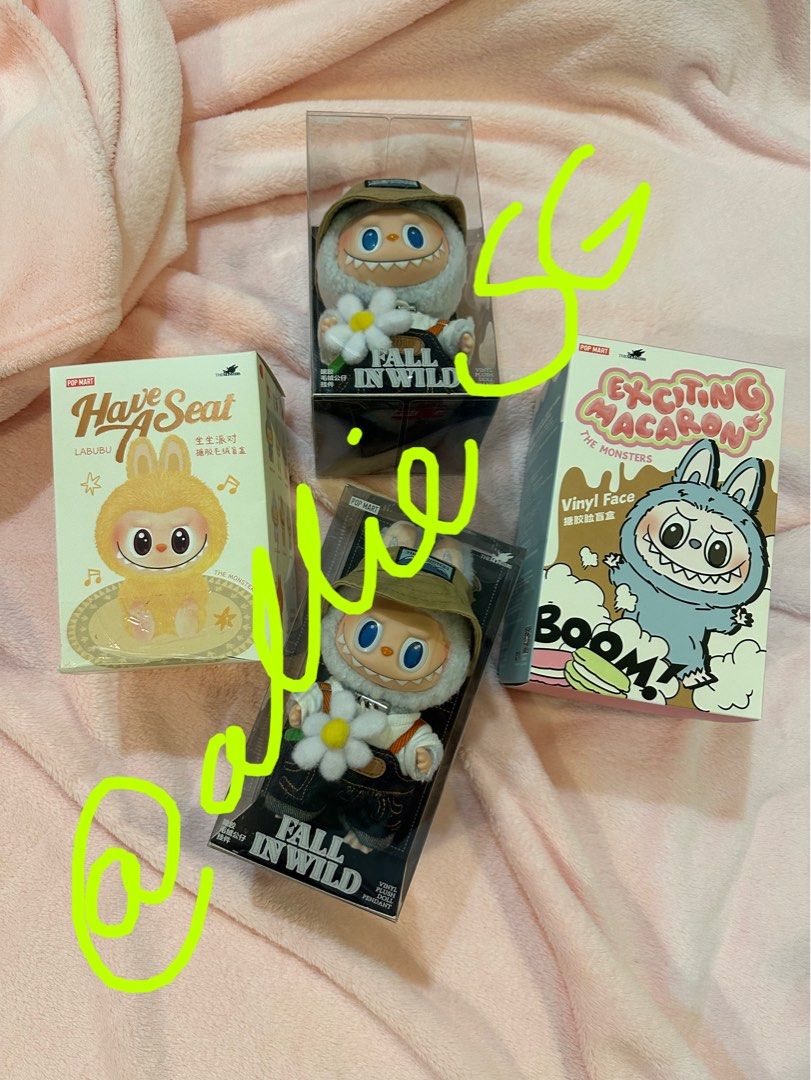Labubu : V1 Macaron V2 Have A Seat (Category: Designer & Blind Box Toys) located in Quezon City. Submitted by alliepasabuysg (Listing ID 1332584815, Image 3). Description: ✨LABUBU : Pasabuy✨ Brand new in opened box/sealed foiled labubu macarons for sale. Only open box to check the cards. Limited stocks avail. 100% Authentic from Popmart SG 🇸🇬 Perfect item for gifts. Birthday , Christmas gifts etc! V1 MACARONS ✅Toffee 💰Php 1900 ❌Soymilk (Sold O