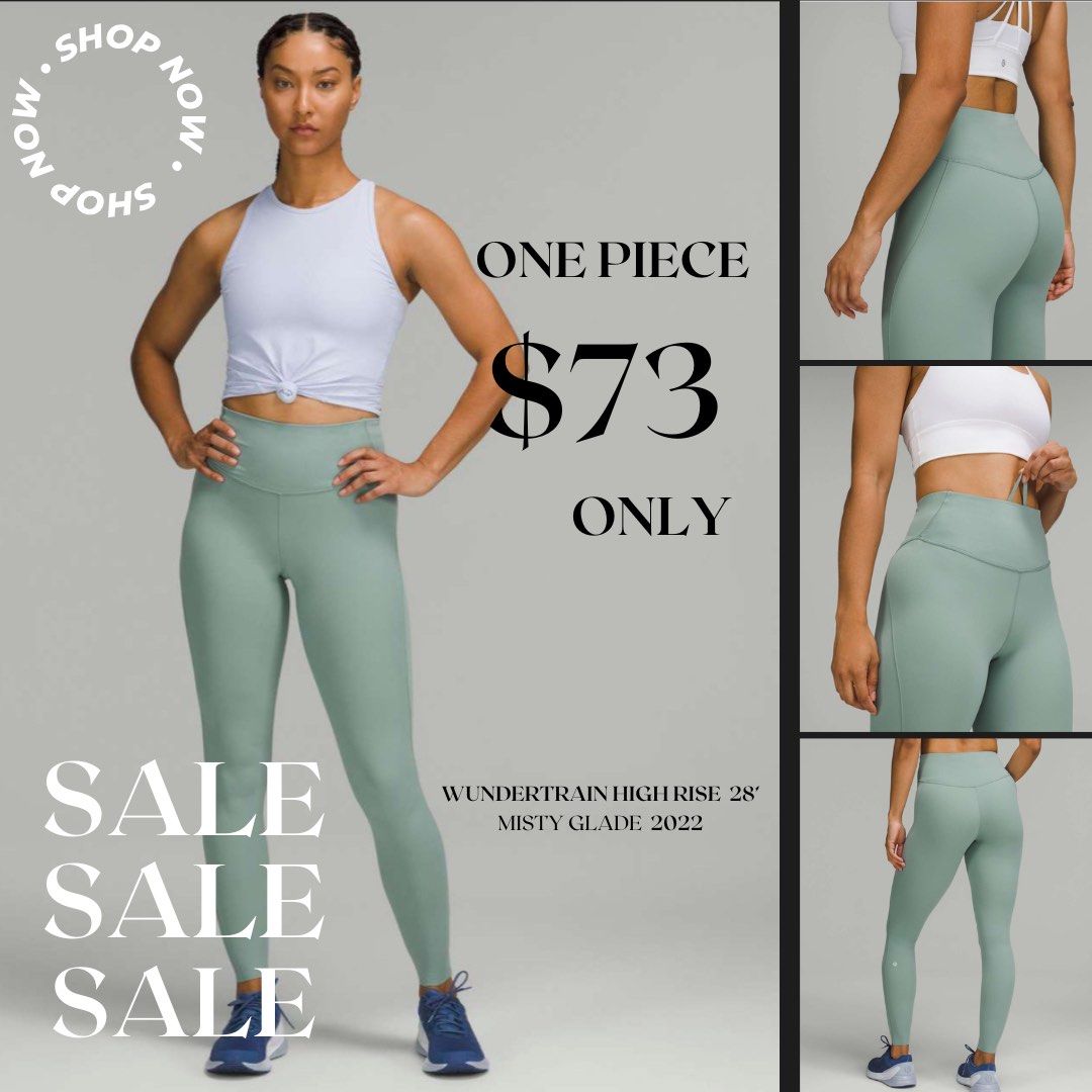 LULULEMON Leggings Wunder Train High Rise Tight 28 Size 8 Misty Glade Black