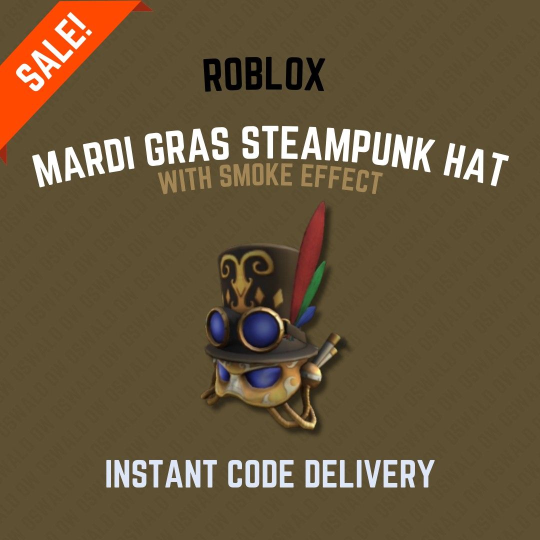 Mardi Gras Steampunk Hat - Roblox Item Code (Category: Game Gift Cards & Accounts) located in Manila. Submitted by oswaldow (Listing ID 1332611649, Image 1). Description: An exclusive Roblox Code with Effects when used in game. Kindly check video reference of each item through youtube to see its effects in game. The payment process is through Gcash. I also do meetups if you are nearby my area. Cash on the Delivery is unavailable. I highly encoura