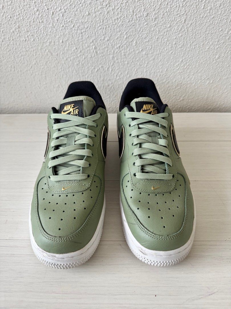 HOT Double Swoosh Nike Air Force Green Gold Nike Air Force '07