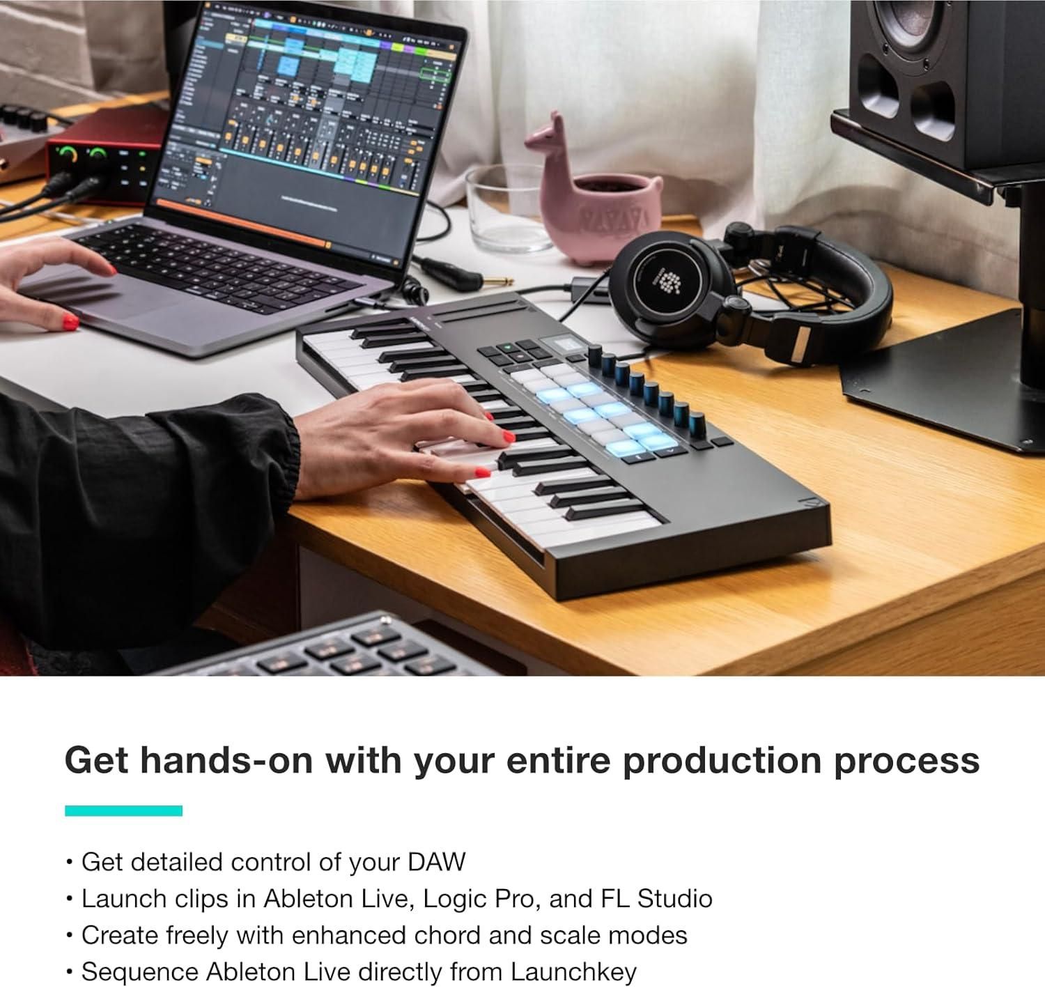 Novation Launchkey Mini 37 MK4 Portable 37Key, USB, MIDI Keyboard