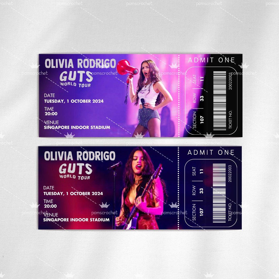 Olivia Rodrigo guts 巡回公演 シンガポール トレカ Olivia Rodrigo guts 巡回公演 シンガポール トレカ D2