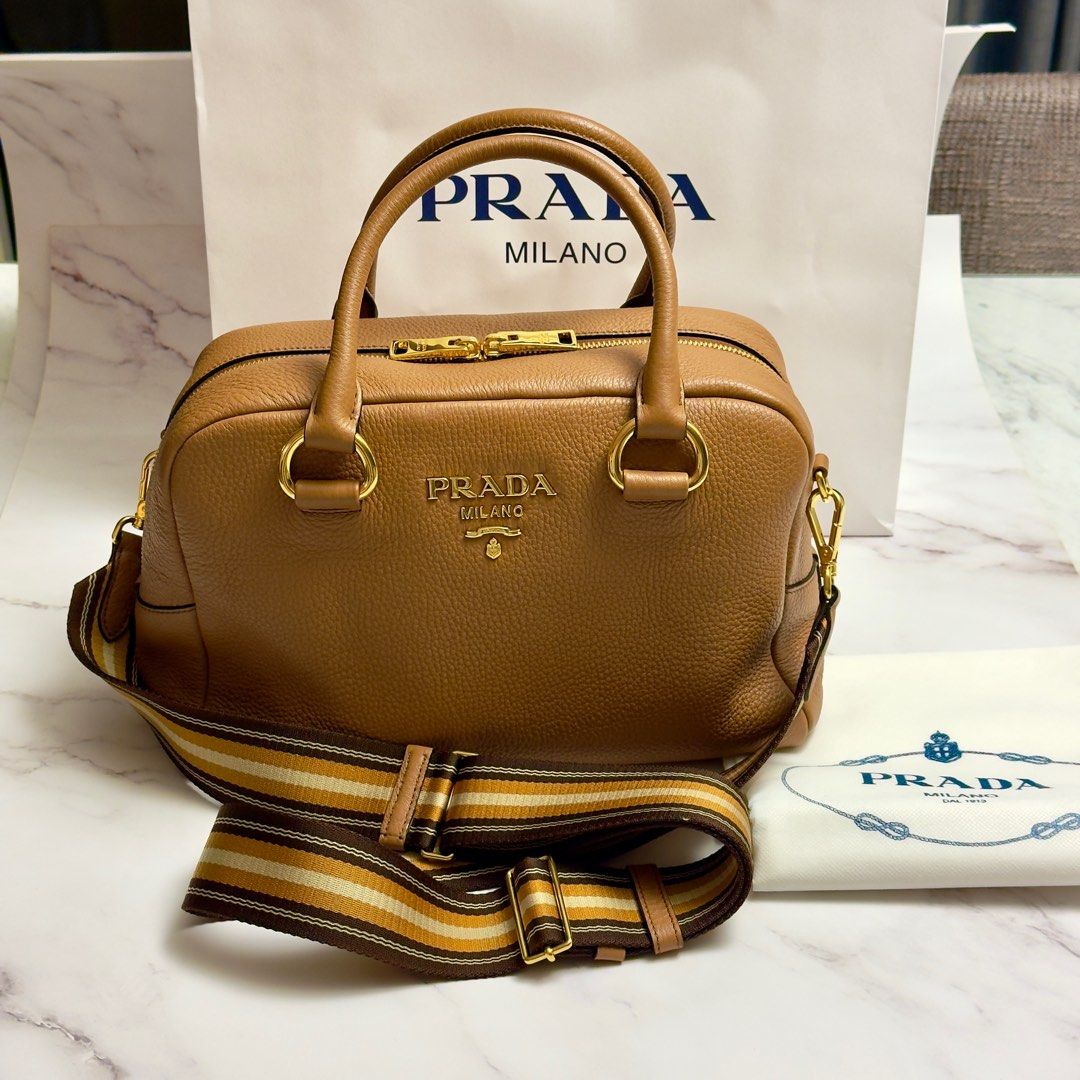 Prada Caramel Sling Shoulder Bag BAULETTO IN PELLE VITELLO PHENIX