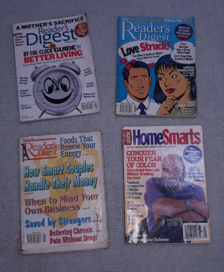 READER'S DIGEST Magazine Set (Category: Magazines) located in Baguio. Submitted by missyjhen81 (Listing ID 1332550008, Image 1). Description: 📝📷Products and Photos and Information • Onhand • Actual photos *Product color image may slightly differ due to lighting 💳Payment Methods • GCASH • Maya • BPI Bank Transfer Note: Your order will be processed only after payment confirmation. Please pay in Exact Amount. Excess Payment will be forfeited. Pay