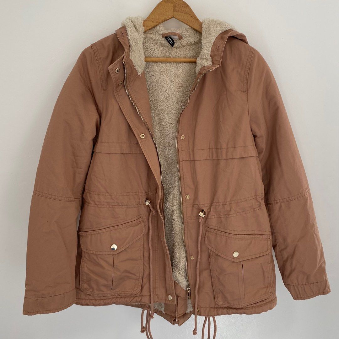 SALE H M pile lined jacket Women s Fashion Coats Jackets and Outerwear on Carousell