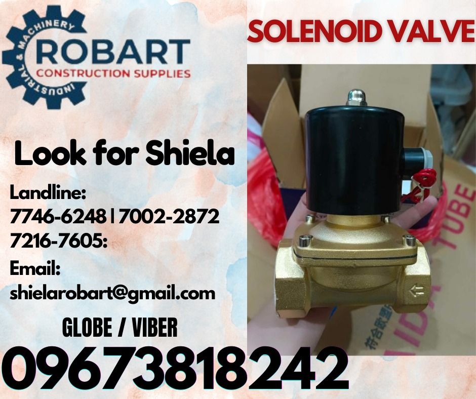 SOLENOID VALVE (Category: Construction Tools & Equipment) located in Caloocan City. Submitted by shielaroba44709 (Listing ID 1332459734, Image 1). Description: SOLENOID VALVE 1-1/2'' model : UW-40 220v for cold water brand: UNI-D 𝑹𝑶𝑩𝑨𝑹𝑻 𝑪𝑶𝑵𝑺𝑻𝑹𝑼𝑪𝑻𝑰𝑶𝑵 𝑺𝑼𝑷𝑷𝑳𝑰𝑬𝑺 Office Address: 1405 Yuseco St. Sta Cruz Manila SEND US MESSAGE FOR INQUIRIES ‼️ ‼️ Call: 09673818242 / 09662708845 Vibr - (09673818242) Landline: (𝟩𝟩𝟦𝟨-𝟨𝟤𝟦𝟪