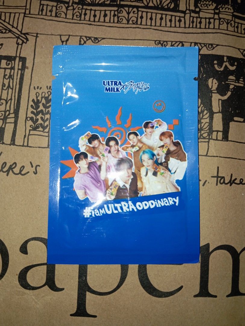 Straykids x Ultramilk Photocard (Category: K-Wave Merchandise) located in Caloocan City. Submitted by thebargainph (Listing ID 1332521585, Image 1). Description: Still sealed. MOP: Gcash MOD: Lalamove/JNT.