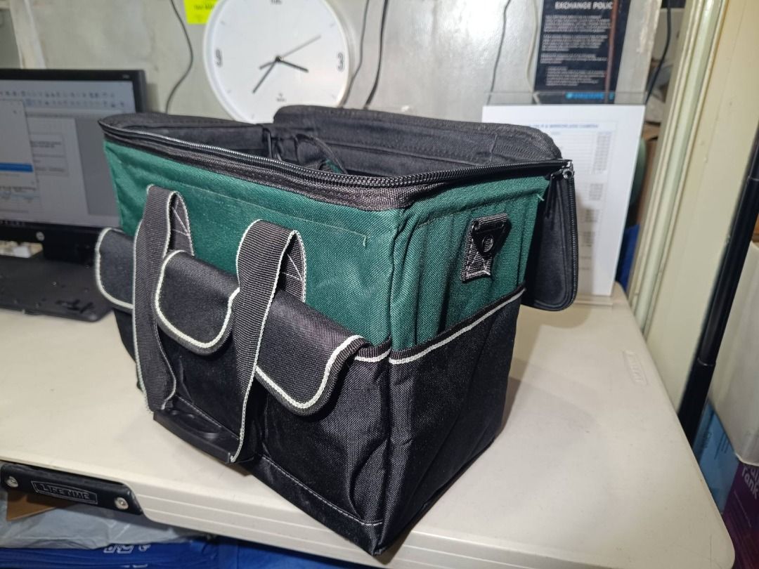 Tool Sentryx Heavy Duty Tools Bag (Category: Construction Tools & Equipment) located in Paranaque City. Submitted by urbangiz_amb (Listing ID 1332536810, Image 1). Description: LARGE CAPACITY: Our multi-purpose work bag is designed for gardener, mechanics, electrician, carpenters, builders, and more. With uniquely square-shaped, It provids 30% more storage space compared to bags of the same length. It features three steel ring reinforcements, ens