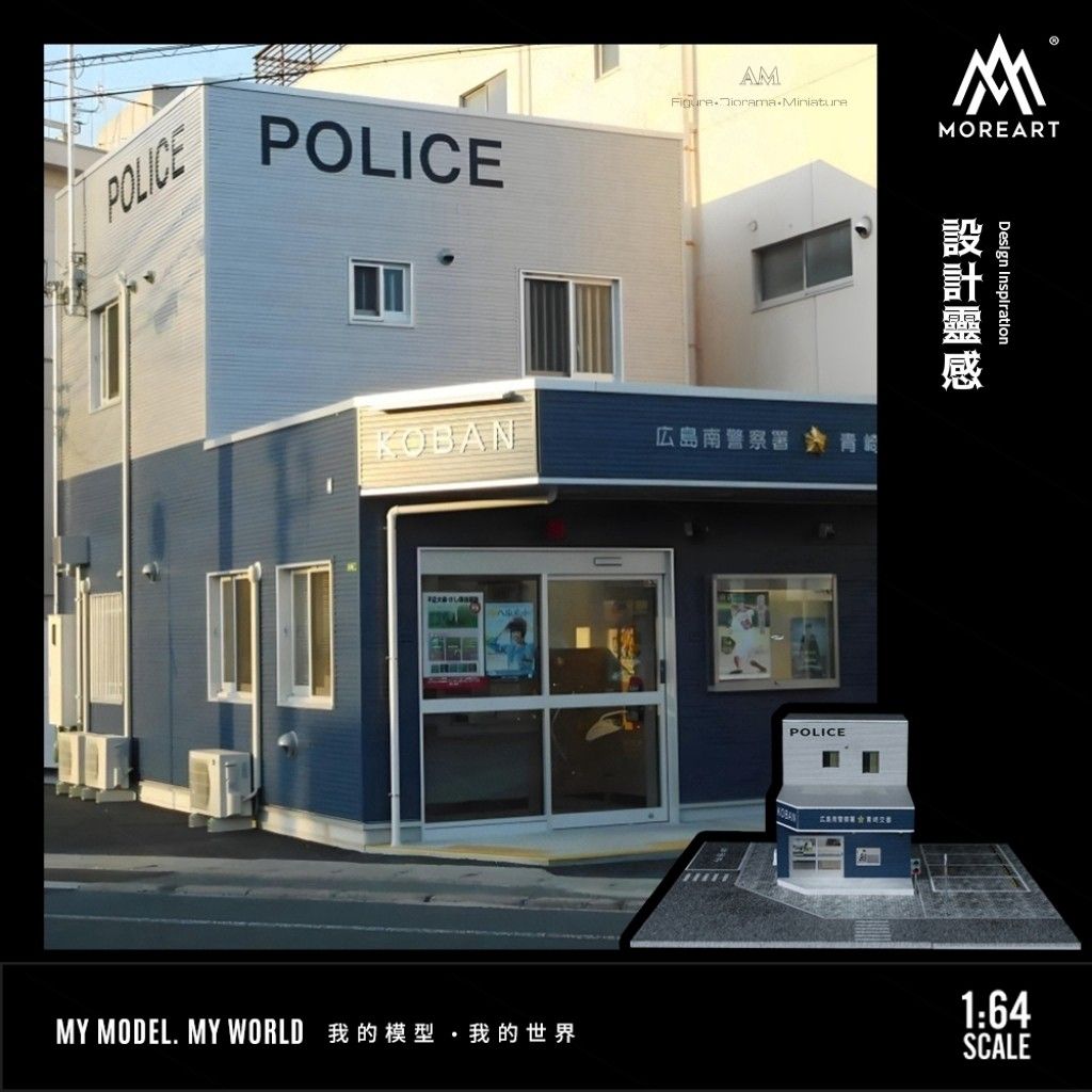 MOREART 1: 64日本の警察コバンジオラマ照明モデルシーン小さな家の