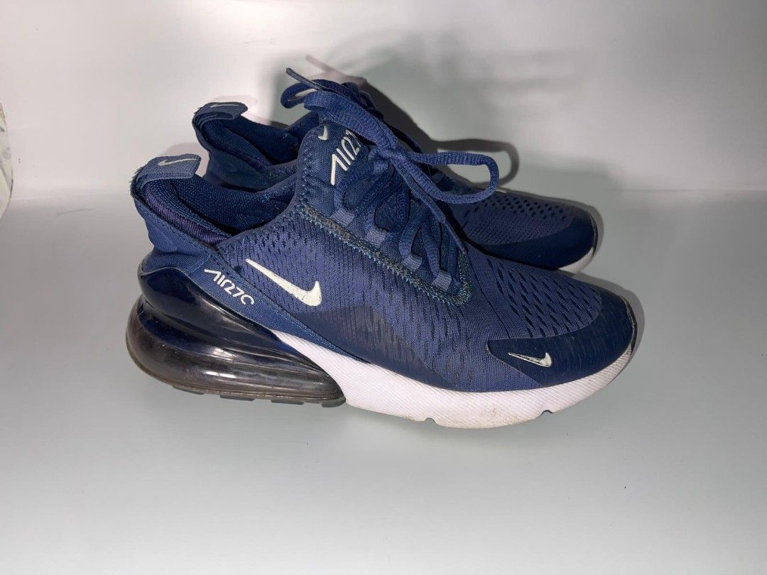 Ladies women s Nike air 27c sneakers sports shoes athletic wear navy and white U.S 8 U.K 5.5 Eur 39