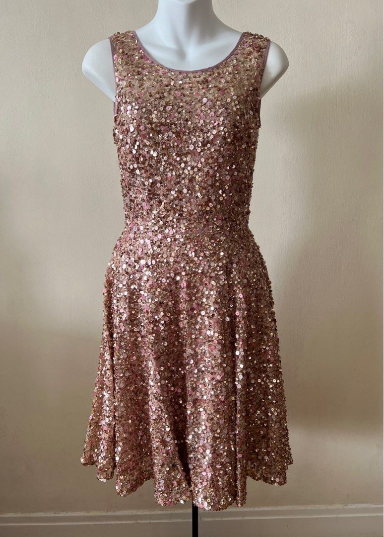 Alannah Hill Cover Me in Sequin Dress in Blush Pink, Women's