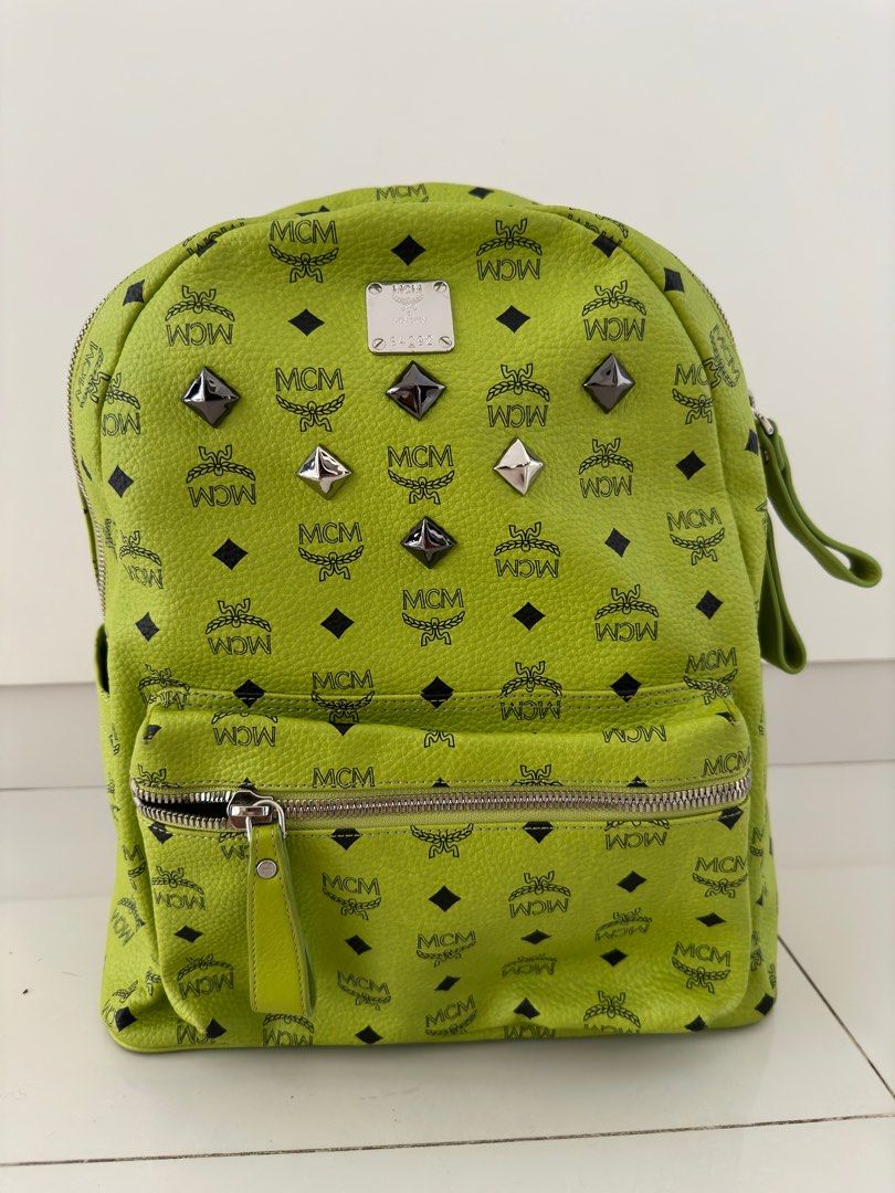 Green mcm backpack new arrivals