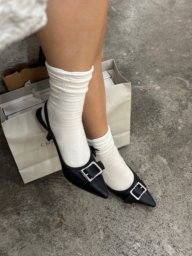 c&k black heels (Category: Heels) located in Pasig City. Submitted by craea (Listing ID 1332784413, Image 1). Description: 3inches minimal flaw at the front bought for 3k last yr.