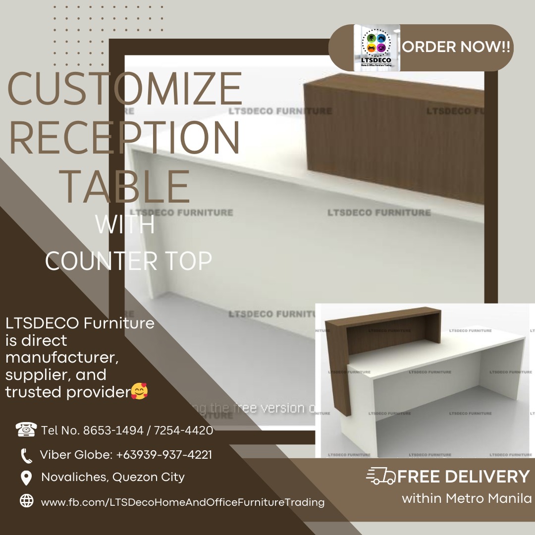 CUSTOMIZE RECEPTION TABLE OFFICE PARTITION FURNITURE, Furniture & Home ...