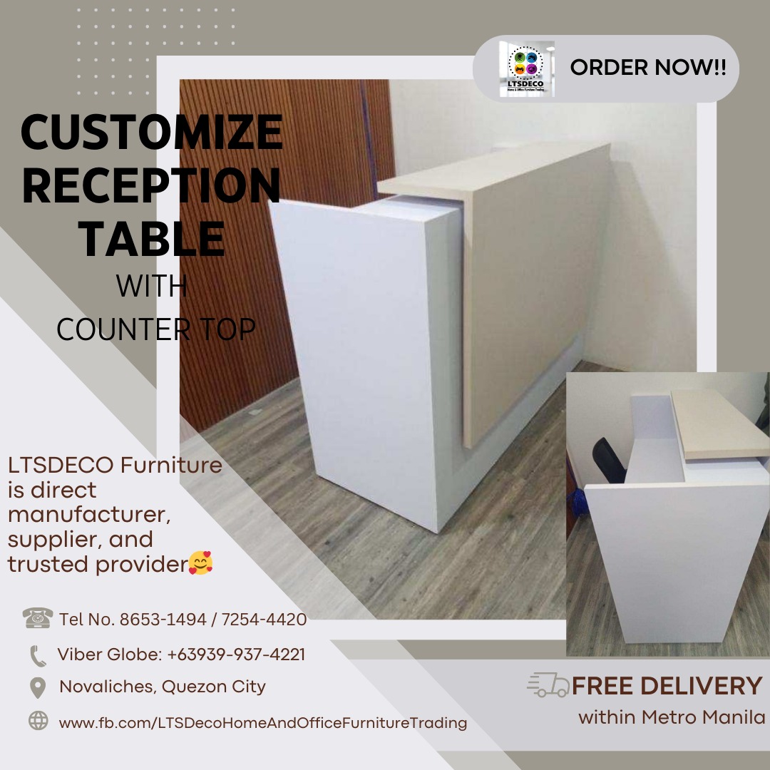 CUSTOMIZE RECEPTION TABLE OFFICE PARTITION FURNITURE, Furniture & Home ...