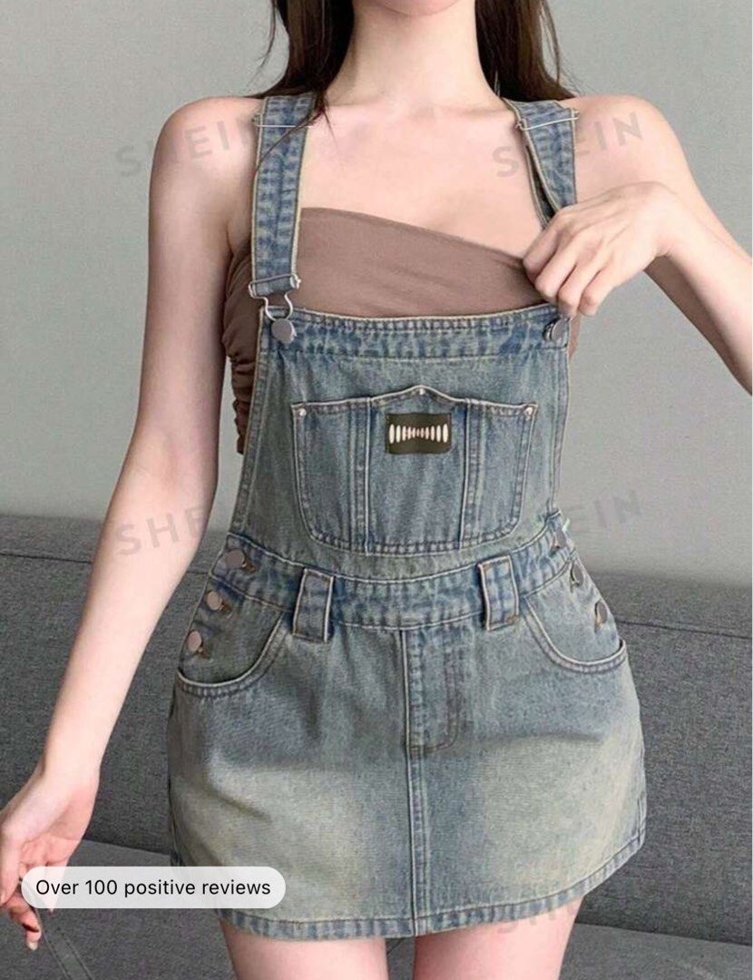 denim overall dress jumper (Category: Rompers) located in Mabalacat. Submitted by tyonqf (Listing ID 1332689709, Image 2). Description: bought for 1047 used only once. too small on me..