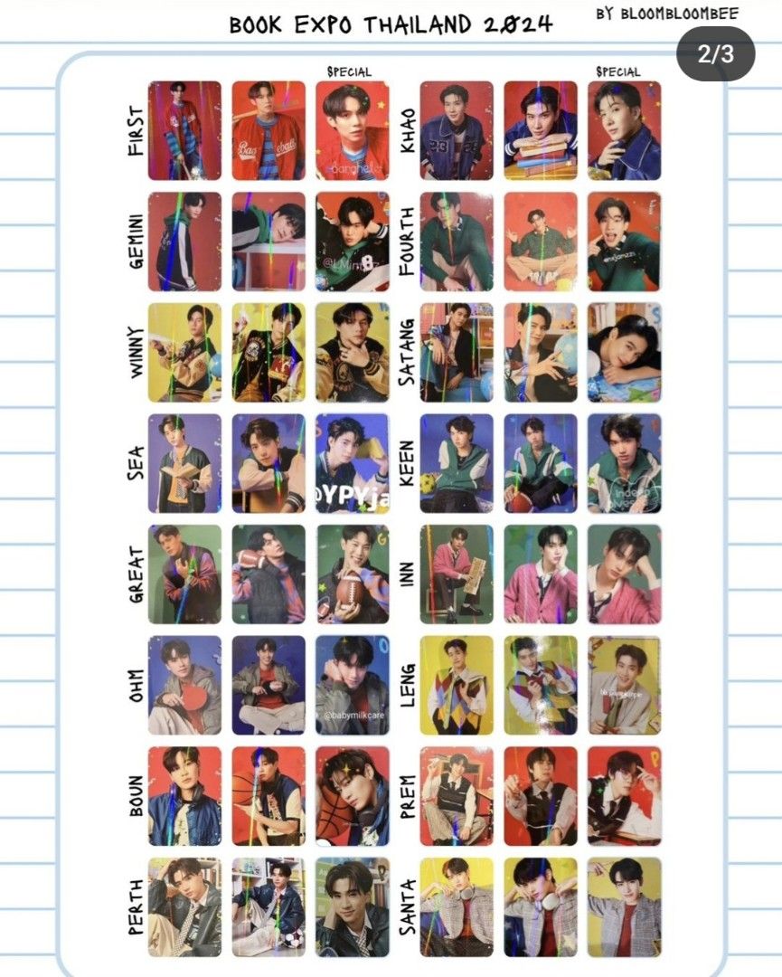 最新GMMTV 書展 泰星小卡 Back to School Collectable Random Card 隨機 小卡 BL泰星 Pond  Phuwin Tay New TayNew Off Gun OffGun Force Book ForceBook Gemini Fourth 