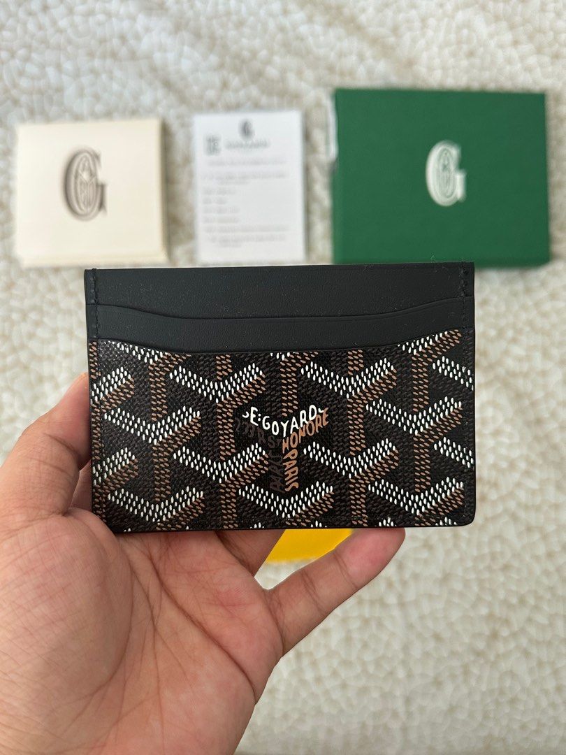 Goyard Card Holder Black Canvas Luxury Bags Wallets on Carousell
