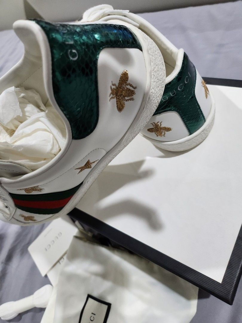 ORIGINAL GUCCI ACE BEE MEN WHITE SHOES