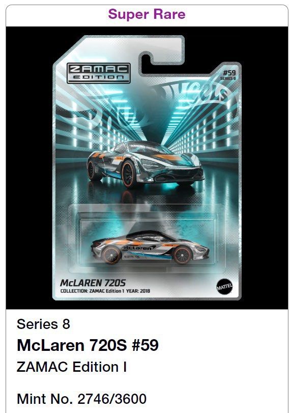 送料無料 通販 激安 720S マクラーレン NFT ホットウィール ZAMAC レア NFTG ミニカー