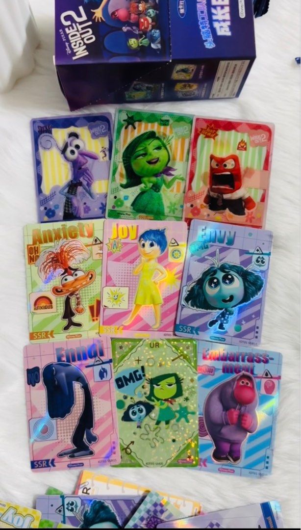 Inside out 2 collectible cards 40pcs (Category: Raw Singles) located in Quezon City. Submitted by queerlady (Listing ID 1332655359, Image 1). Description: Brand new Used only for unboxing video Location: Novaliches.