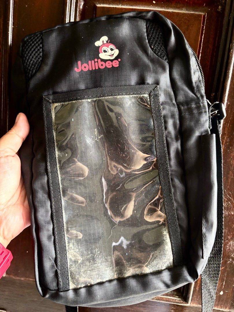 Jollibee Rider Sling Bag Used (Category: Sling Bags) located in Taytay. Submitted by michidc (Listing ID 1332666176, Image 1). Description: Jollibee Rider’s Sling Bag 350 only Used Needs cleaning Payment: BDO Pickup Taytay, Rizal.