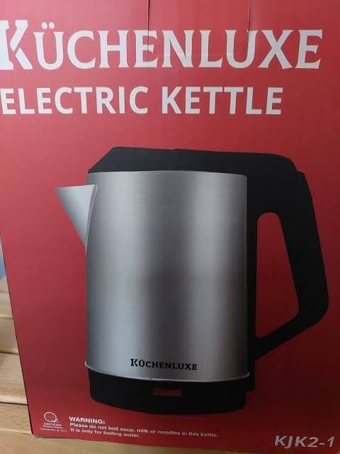 Kuchenluxe electric kettle (Category: Kettles & Airpots) located in Caloocan City. Submitted by declutterjamiescloset (Listing ID 1332640681, Image 2). Description: brandnew! rfs: extra stocks SF c/o buyer.
