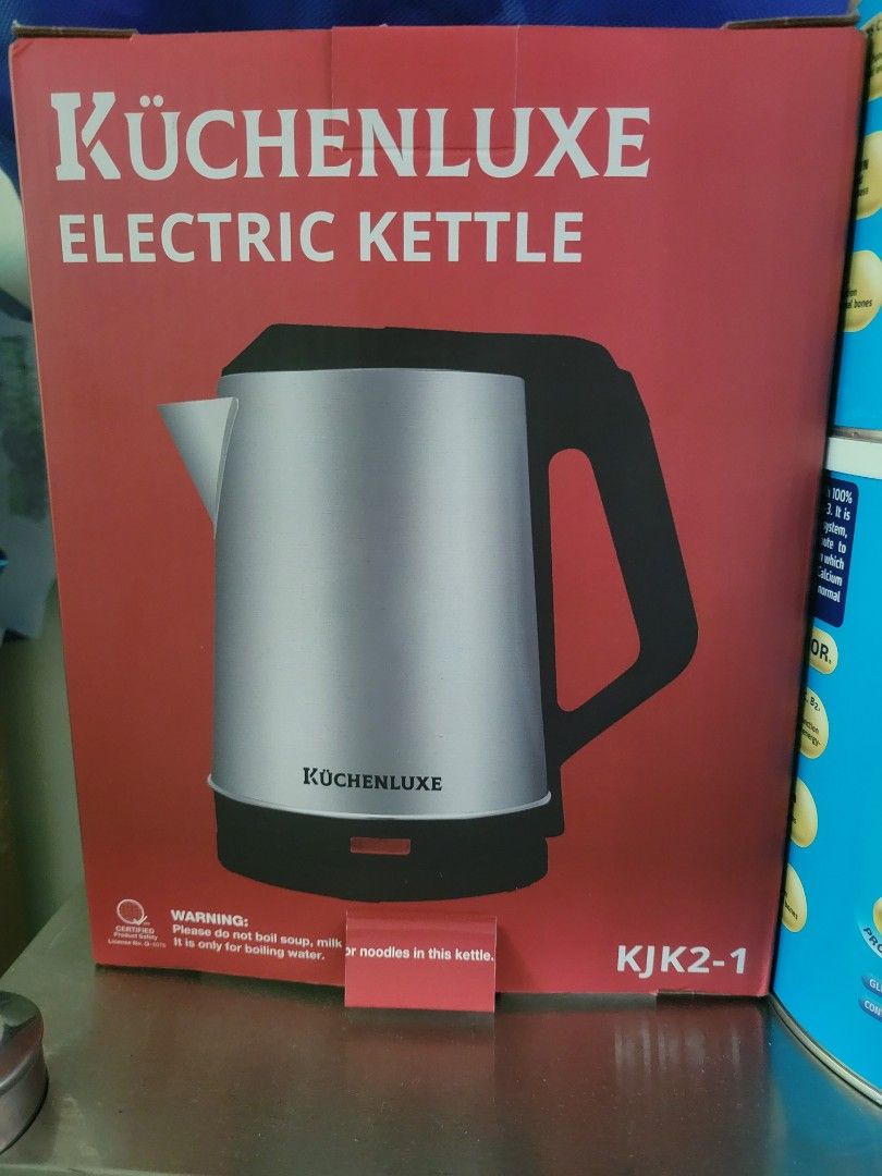 Kuchenluxe electric kettle (Category: Kettles & Airpots) located in Caloocan City. Submitted by declutterjamiescloset (Listing ID 1332640681, Image 1). Description: brandnew! rfs: extra stocks SF c/o buyer.