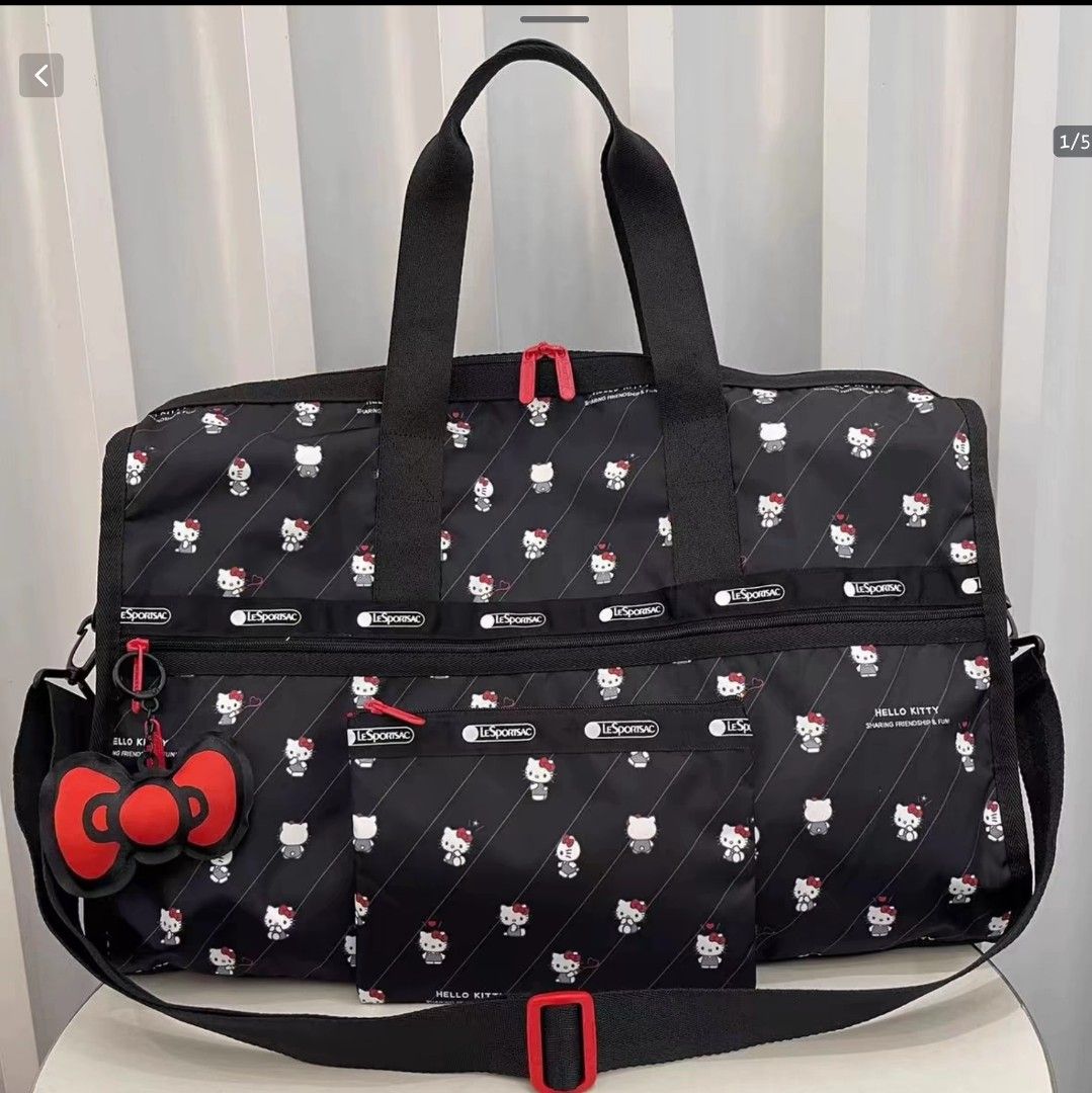Lesportsac Hello Kitty Deluxe Large Weekender bag Duffle Bag Travel Bag