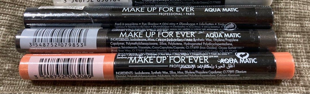 Makeup Forever AQUA MATIC Glide-On Eye Shadow 1.4 g (Category: Makeup) located in Baguio. Submitted by BreezyRainShop (Listing ID 1332763783, Image 1). Description: Makeup Forever AQUA MATIC Glide-On Eye Shadow 1.4 g Diamond Finish The diamond finish is all about sparkle! Loaded with reflective particles, the diamond finish is the one to choose if you really want to make a statement of your eyes. D-10 Diamond Black: A jet black with silver reflec