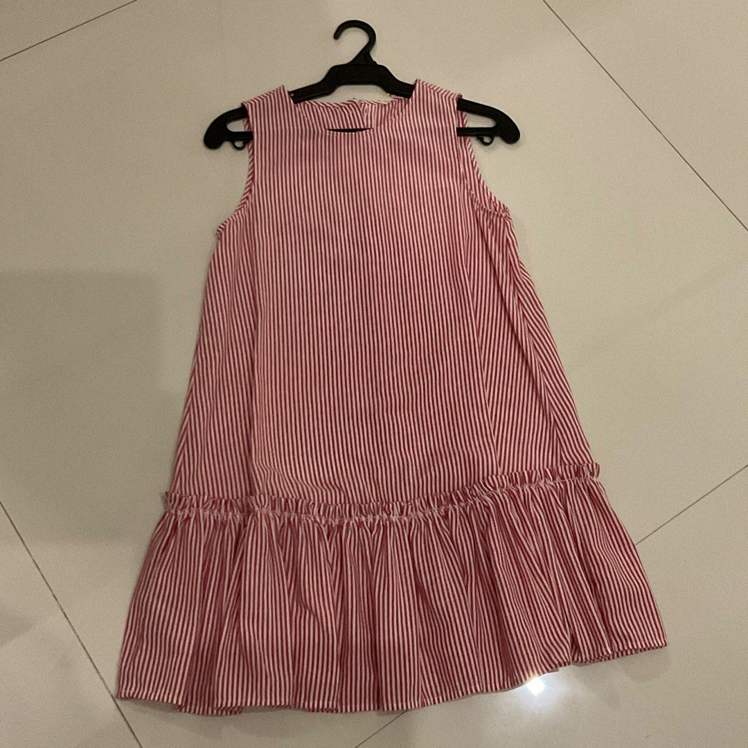 mango red and white striped dress Mango Women's Metallic Buttons Striped Dress