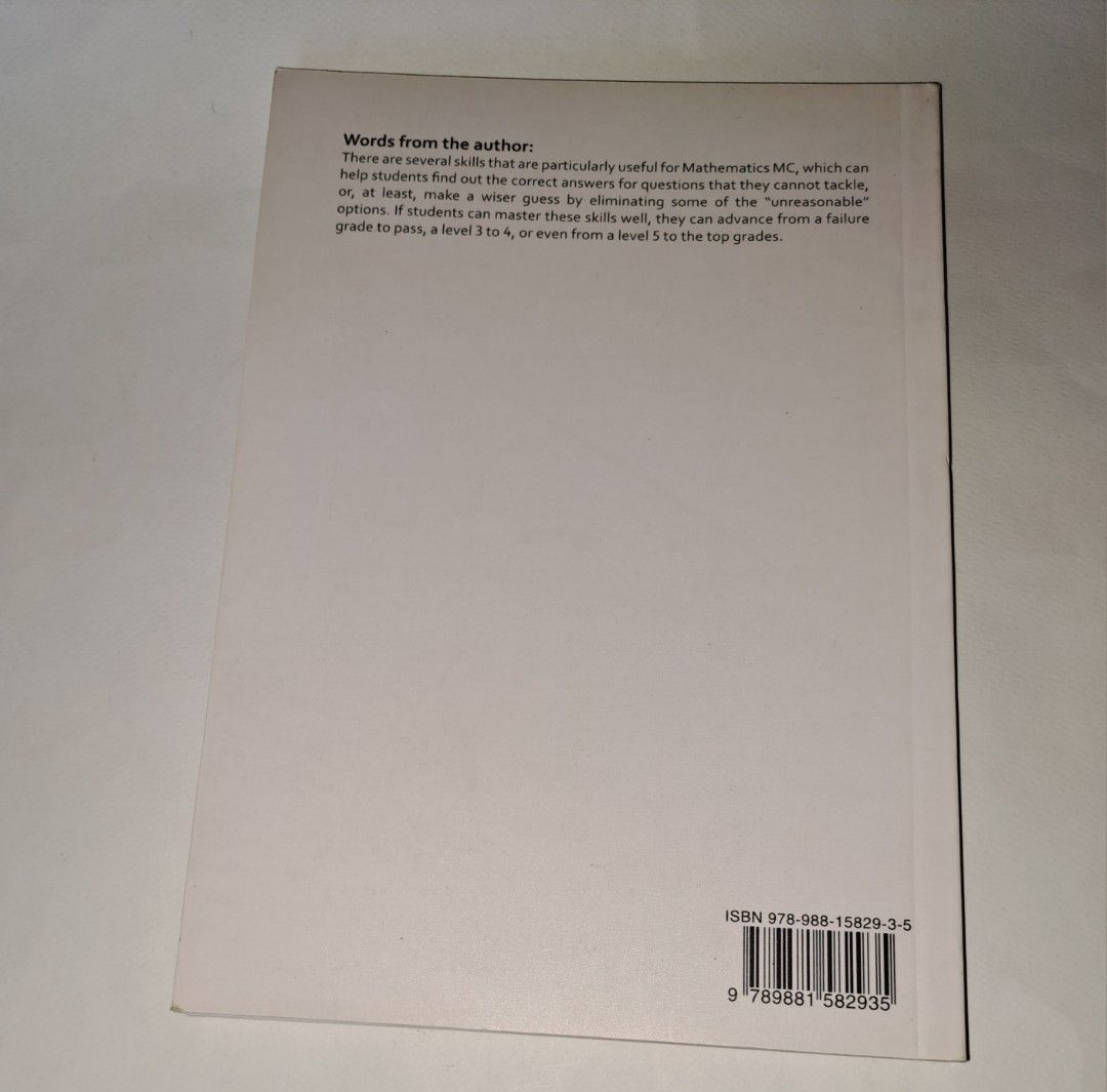 快速計算數學選擇題參考書《MC Kill - Mathematics》by Derek Chan (內頁整潔新淨,封面輕微泛黃) 適合中學生及 ...