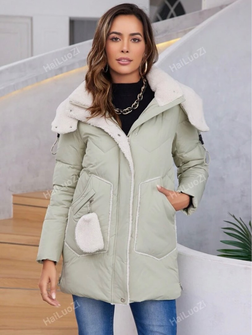 Mint green winter coat online