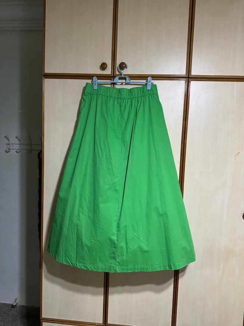 Monki Kelly Green Midi Skirt