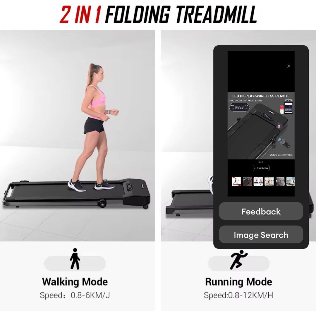 OneTwoFit 2.5HP Treadmill Professional Foldable Treadmill Home Gym Fitness Walking Machine OT0348 Sports Equipment Exercise Fitness Cardio Fitness Machines on Carousell