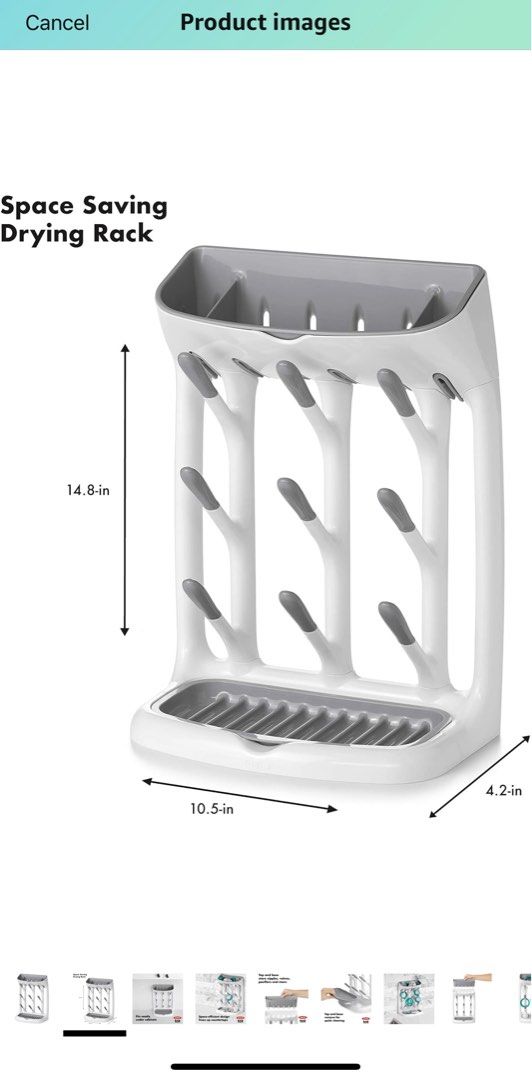 OXO TOT Space Saving Drying Rack Gray Babies Kids Nursing Feeding Breastfeeding Bottle Feeding on Carousell