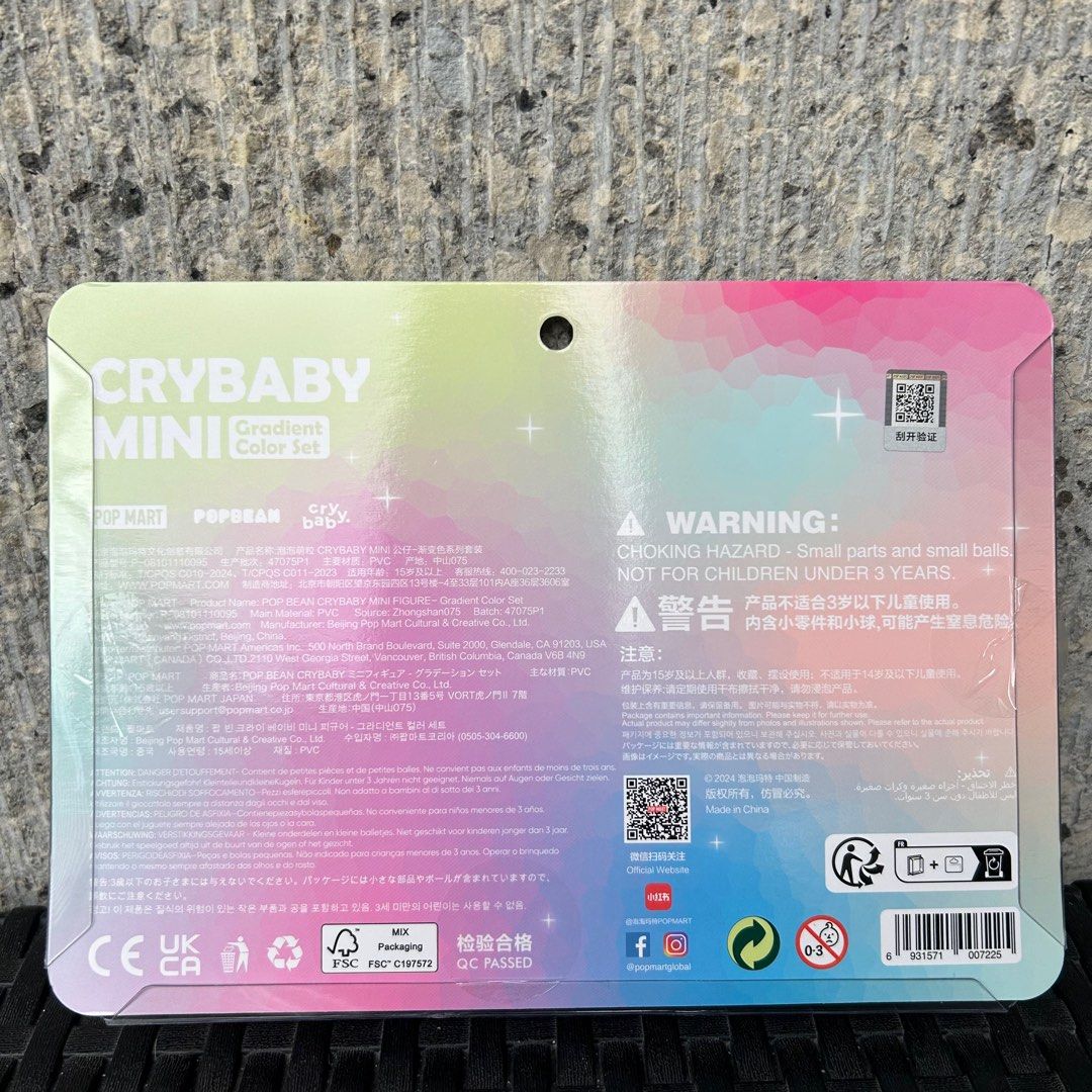 Pop Mart Crybaby Mini Pop Beans (Category: Designer & Blind Box Toys) located in Marikina City. Submitted by clarisse0802 (Listing ID 1332622959, Image 3). Description: ON HAND Crybaby Mini pop beans Brand new, sealed Rainbow - 600 Gradient - 800 📍 Concepcion dos, Marikina 💸 GCash / BPI QR 📦 Lalamove / J&T (scheduled TTH) .