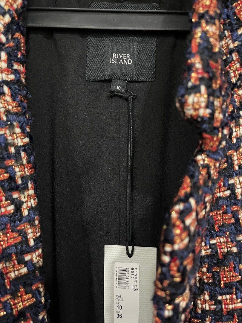 River Island Tweed Jacket Women s Fashion Coats Jackets and Outerwear on Carousell