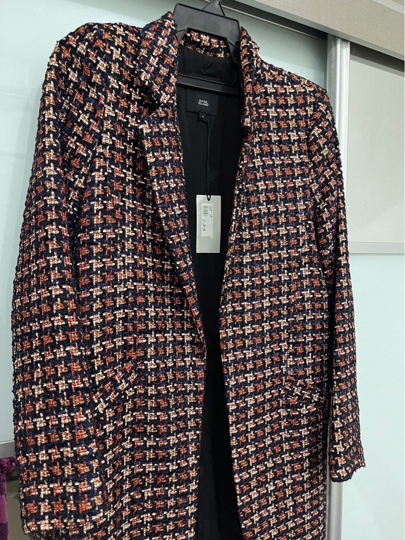 River island tweed jacket deals