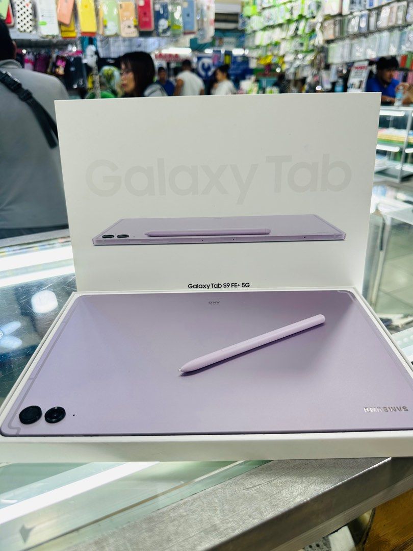 Samsung Tab S9 FE + 128gb 5G complete (Category: Android) located in San Juan City. Submitted by javedsgadgetshop (Listing ID 1332773687, Image 1). Description: OPEN FOR INSTALLMENT VIA CREDIT CARD/GGIVES/SPAY/BILLEASE & SWAP/TRADE-IN! BUY AND SELL! Quick Specs : Samsung Tab S9 FE+ 5G (w/ Spen) •128gb •NTC Variant •Good batt health •Factory Unlock •95% Smoothness •No hidden issue | No Repaired •100% Authentic | Not Refurbished •w/ OEM Charger & s