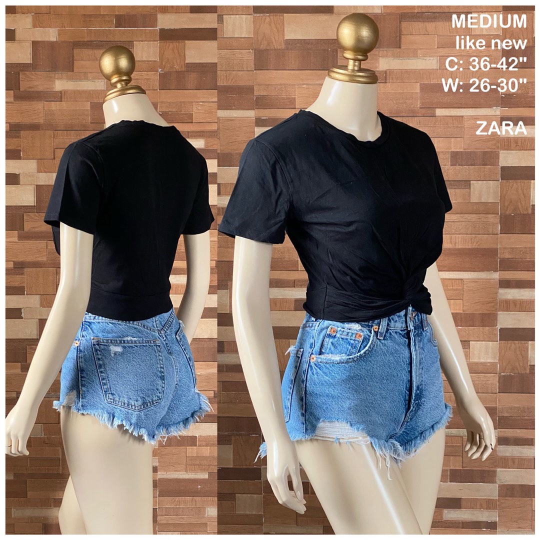 Zara black crop tee • S/M... ;;;