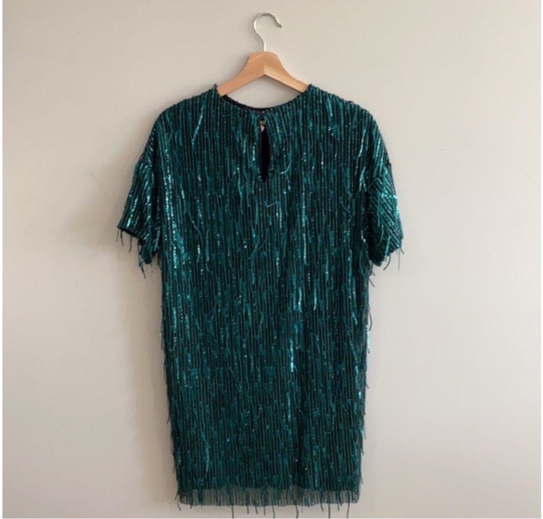 zara green glitter dress ZARA. Green sequin dress Ts – Hibuy market main image 0