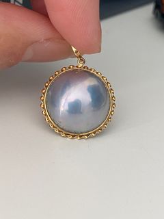 18K包邊 海水馬貝 紫藍絃彩光64227893936771110