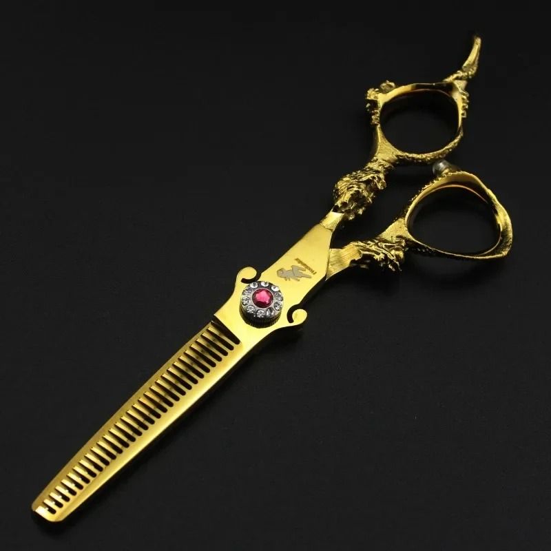 6 Inch All Golden Dragon Hairdressing Barber Scissors Professional