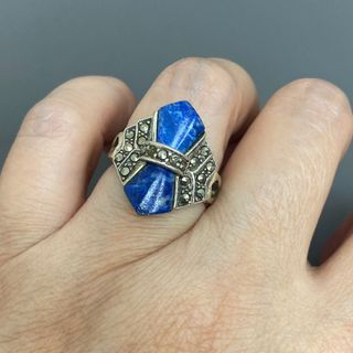 香港二手金銀店搜回 90年代天然青金石黃鐵礦純銀925介男女同款64243208181250110