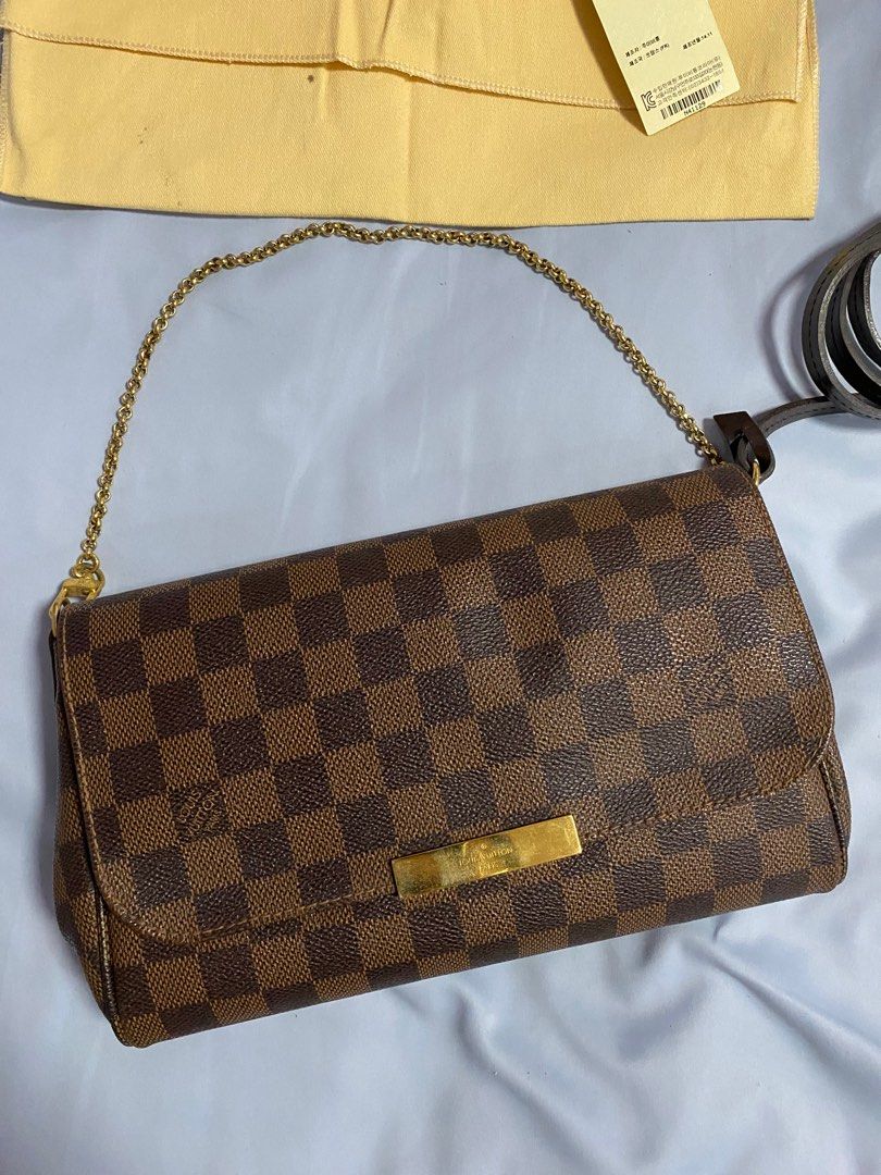 AUTHENTIC LV Favorite MM in Damier Ebene (Category: Luxury Bags & Wallets) located in Quezon City. Submitted by closetofcoco (Listing ID 1332877034, Image 2). Description: GUARANTEED AUTHENTIC PM FOR INQUIRIES NO LOW BALLING.