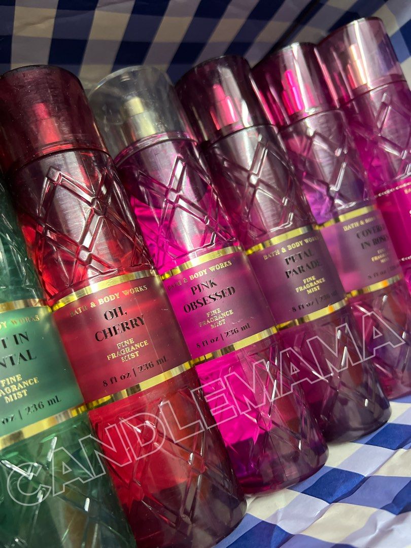 由 bathandbodyworks.hk (刊登 ID 1332920458，圖片 1) 提交，位於 Hong Kong 的 現貨包郵❤️BBW Body Mist 身體噴霧 236ml❤️ Bath & Body Works Mist ist | Floral Fantasy | Getaway Soirée | On the Horizon | Bourbon Strawberry & Vanilla | Covered in Rose | Pink Obsessed | Oh. Cherry | Viva Vanilla | Petal Parade | If You Musk | Lost in Santal (類別：健康及美容 - 香水＆香體噴霧)，說明：現貨包郵❤️ Price for 1 bottle BBW Body Mist 身體噴霧/香水 ❤️ Bath and Body Works Fine Fragrance Mist 236ml ⭐️ Floral Fanta