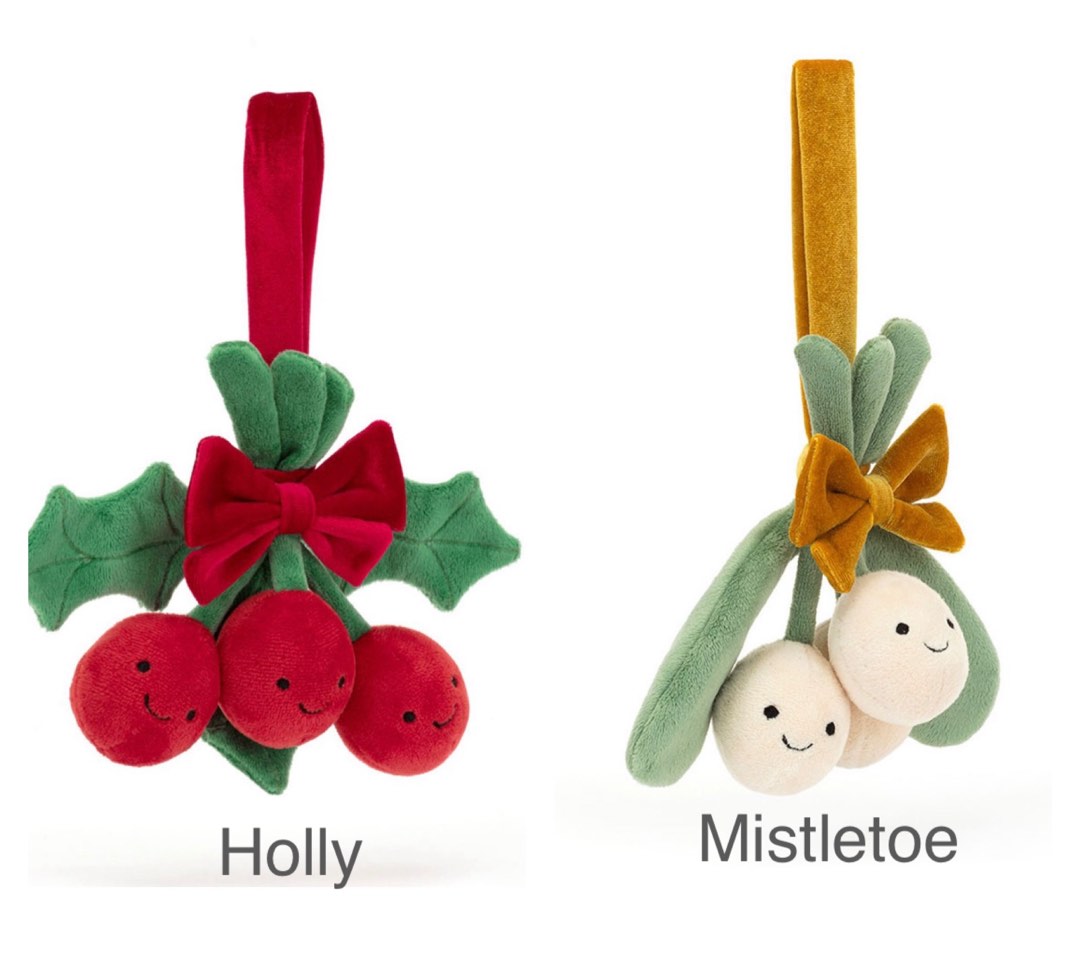 絕版款　新品  amuseable holly モチノキ BNWT Jellycat Amuseables Holly / Mistletoe 19cm [CHRISTMAS