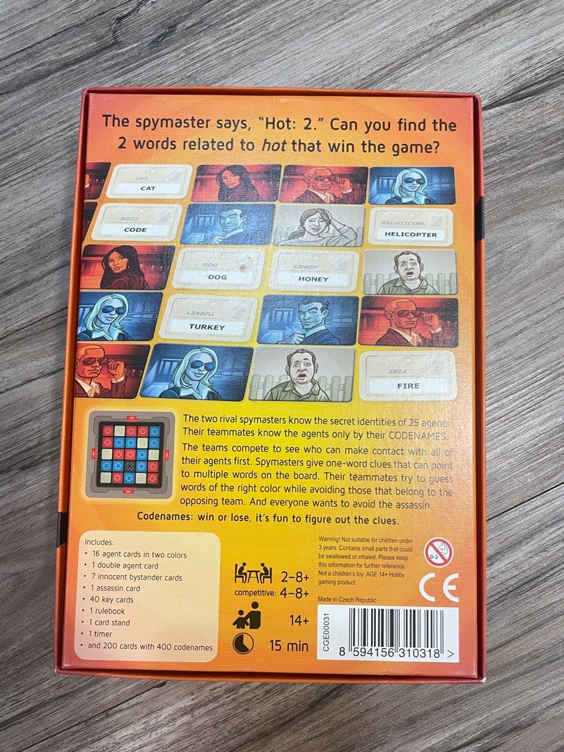 Codenames Game Box (Category: Board Games & Puzzles) located in Singapore. Submitted by chubbyx (Listing ID 1332884913, Image 2). Description: Only played a few times, selling to clear space. .
